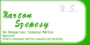 marton szepesy business card